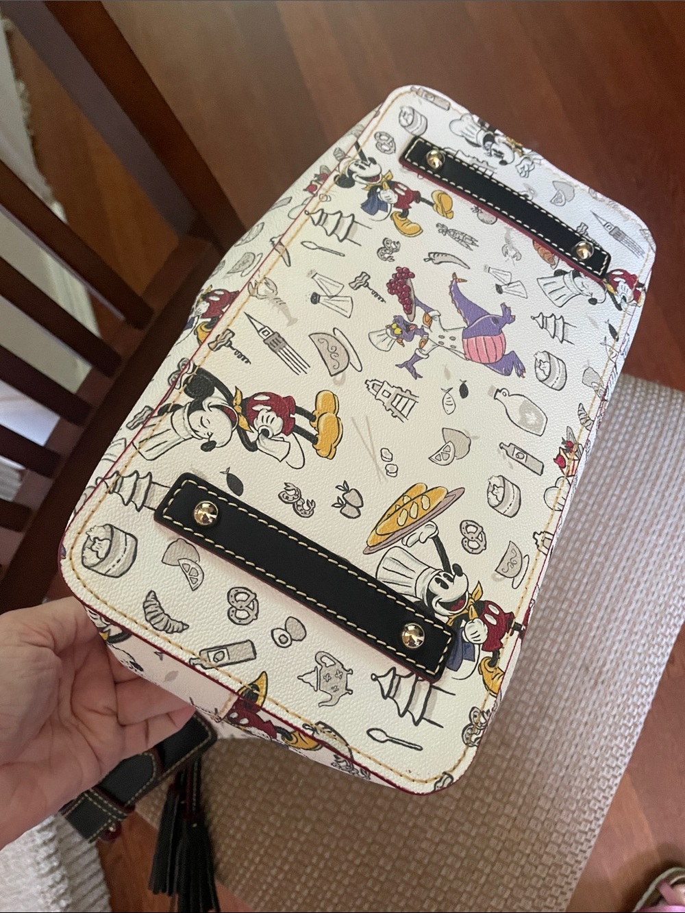 Dooney & Bourke White Disney Sketch Shoulder Hobo with Tassels - Picture 4 of 7